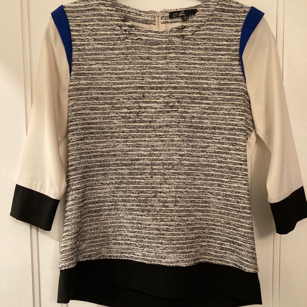 Tweed top with zipper back